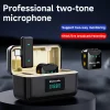 Professional SX23 2-to-2 Lavalier Lapel Microphone Type C Charging Case XLR Noise-Cancelling 2.4g Wireless Audio Video Recording