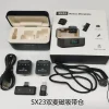 Professional SX23 2-to-2 Lavalier Lapel Microphone Type C Charging Case XLR Noise-Cancelling 2.4g Wireless Audio Video Recording