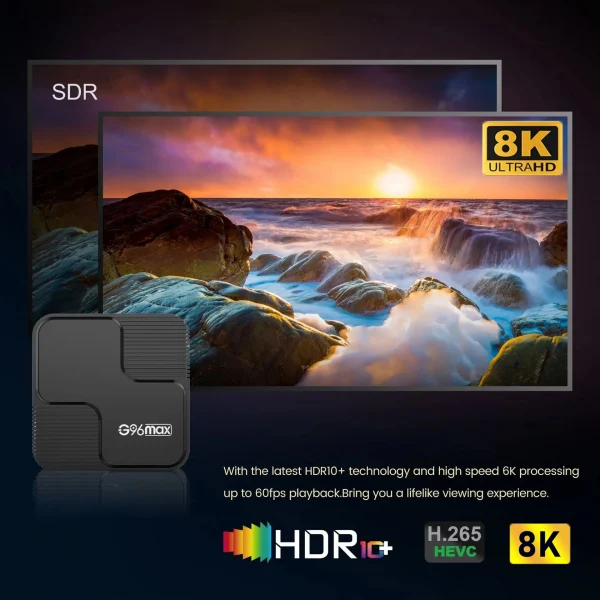 Newest Android 14 Smart TV Box 8K Ultra HD H618 Dual Band Wifi 5G 4GB 8GB Ram 64GB 128GB Netflix Set Top Box Media Player G96Max