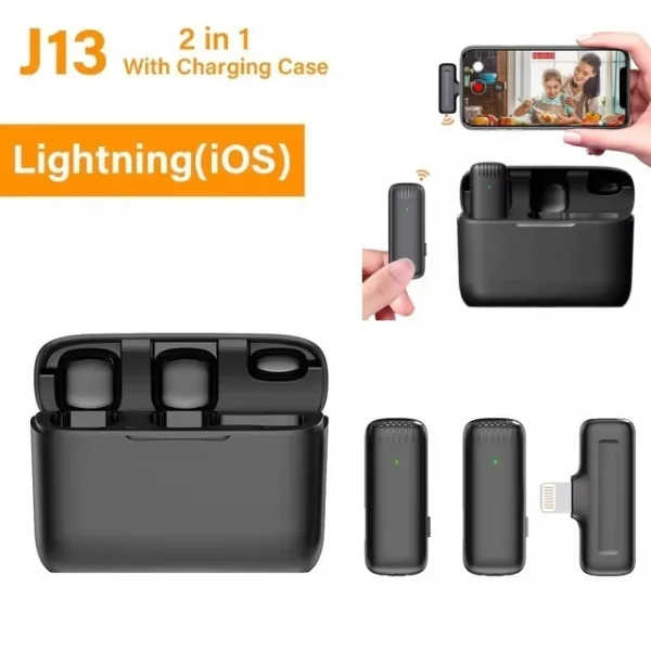 Roreta Wireless Lavalier Microphone Audio Video Recording Mini Mic Plug Play For Smartphone Android iPhone Live Broadcast