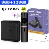 Q7 New Android 14 TV Box 8GB+128GB Smart Network Set-Top Box Supports WiFi 6 Bluetooth 5.0 4K HDR10 Voice Remote Control TV Box