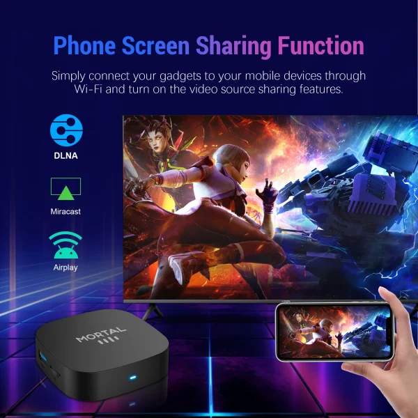 Mortal T1+ RK3518 Rockchip Smart TV Box BT5.4 Android 16.0  ROM 128GB RAM 8GB Wifi6 8K Voice Assistant Media Player TV Box