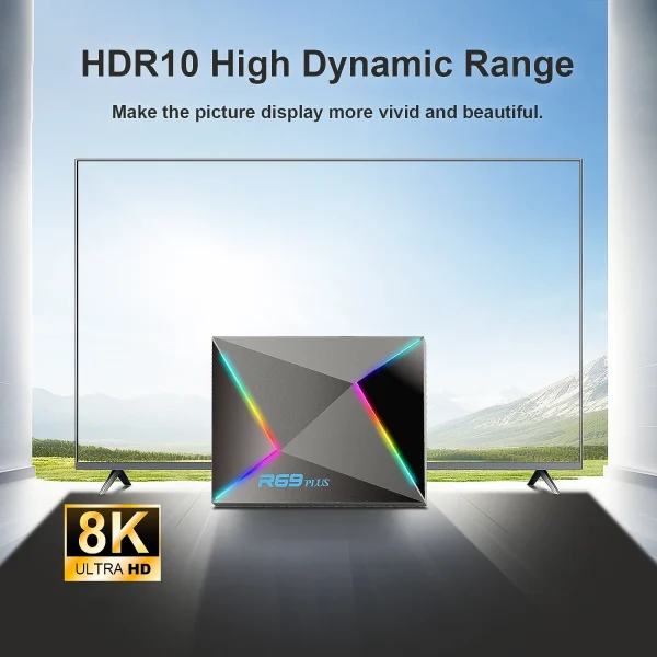 R69 Plus Voice Control TV Box Ultra HD 8K Allwinner H728 Octa Core Support Netflix tv box WIFI 6 Set Top Box