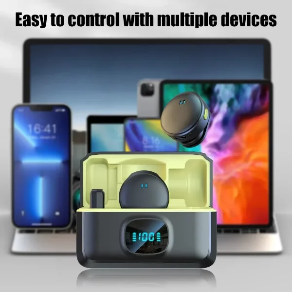 Lavalier Microphone 2.4GHz Wireless Microphone Magnetic Suction Microphone with Charging Case for Video Recording Plug and Play