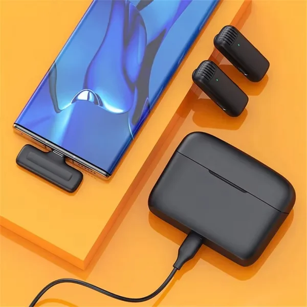 Roreta Wireless Lavalier Microphone Audio Video Recording Mini Mic Plug Play For Smartphone Android iPhone Live Broadcast