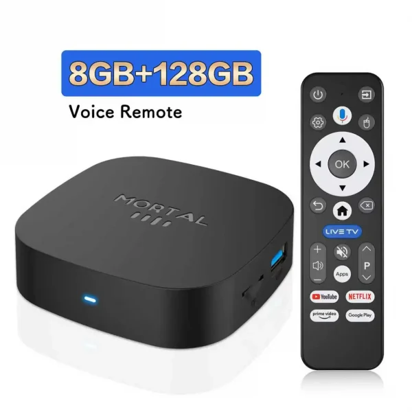 Mortal T1+ RK3518 Rockchip Smart TV Box BT5.4 Android 16.0  ROM 128GB RAM 8GB Wifi6 8K Voice Assistant Media Player TV Box