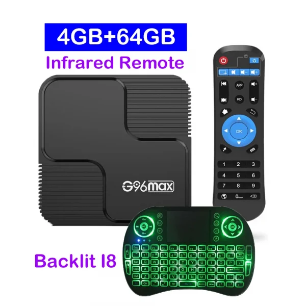 Newest Android 14 Smart TV Box 8K Ultra HD H618 Dual Band Wifi 5G 4GB 8GB Ram 64GB 128GB Netflix Set Top Box Media Player G96Max