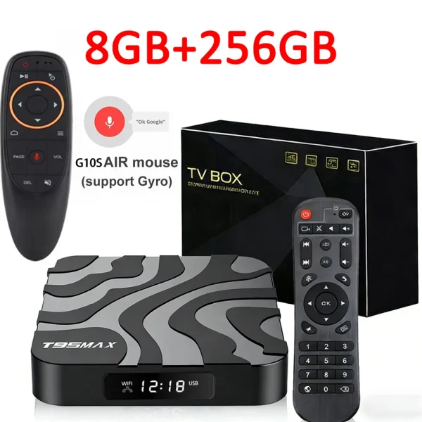 Android 16 T95Max Smart Home Theater TV Box Allwinner H618 Dual Wifi 8G RAM 256G ROM BT5.4 Netflix Google 4K 8K HD Set Top Box