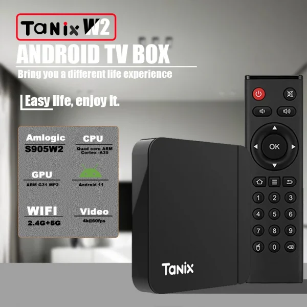 Original Tanix W2 Android 11 TV Box  Amlogic S905W2 2G/16G AV1 BT TVBOX 2.4G&5G Dual Wifi 4K HD Set Top Box 4G/64G Media Player
