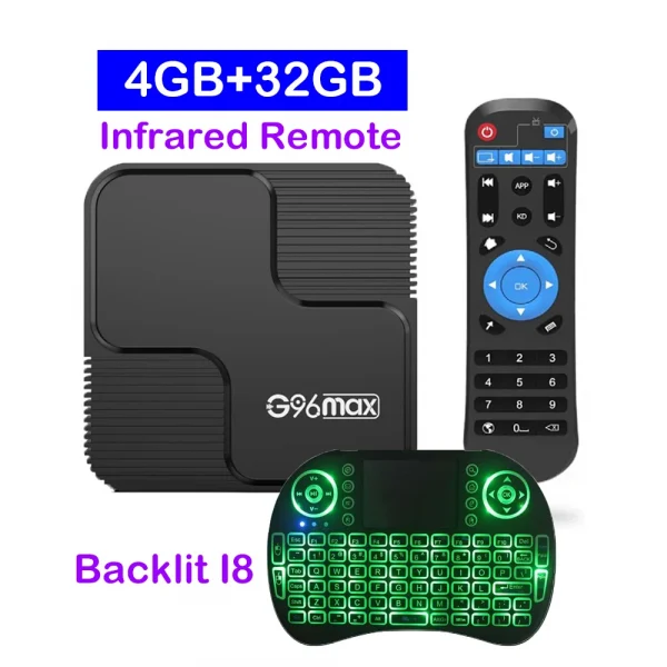 Newest Android 14 Smart TV Box 8K Ultra HD H618 Dual Band Wifi 5G 4GB 8GB Ram 64GB 128GB Netflix Set Top Box Media Player G96Max